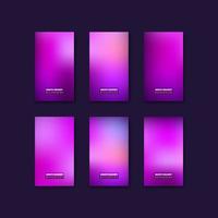 ensemble de fond d'histoire de médias sociaux violet flou. maillages dégradés abstraits avec des couleurs vives et sombres. conception de vecteur d'écran moderne pour application mobile. dégradé de couleur rose, violet et violet.