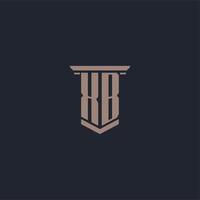 logo monogramme initial xb avec un design de style pilier vecteur