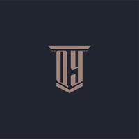 qy logo monogramme initial avec un design de style pilier vecteur