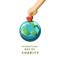 journée internationale de la charité, illustration de conception pour la journée de la charité à thème vecteur