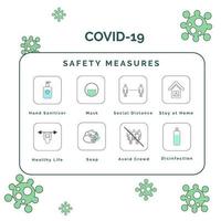 bannière infographique mesures de sécurité de corona vecteur