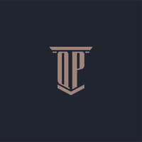 logo monogramme initial qp avec un design de style pilier vecteur