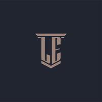 le logo monogramme initial avec un design de style pilier vecteur