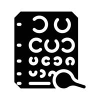 table de golovin pour illustration vectorielle d'icône de glyphe d'examen de la vue vecteur
