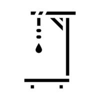 potence médiévale glyphe icône vecteur illustration noire