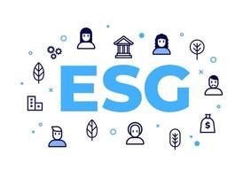 concept esg, environnemental, social et de gouvernance d'entreprise. vecteur