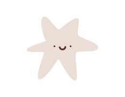 vecteur souriant étoile mignonne scandinave. thème heureux de dessin animé. élément de design bébé boho isolé sur fond blanc
