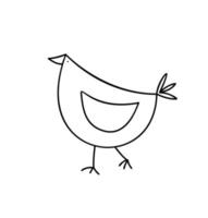 oiseau vecteur monoligne. dessin au trait mignon contour logo icône signe symbole design concept. illustration scandinave