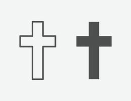 ensemble d'icônes vectorielles croisées de religion. conception de vecteur d'icône croix isolée.