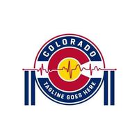 emblème du drapeau du colorado logo vintage vecteur