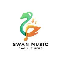 logo musical de chant d'oiseau, élément de conception de logo de musique ludique vecteur