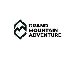 logo de montagne lettre m en gras. logo de montagne moderne et propre vecteur