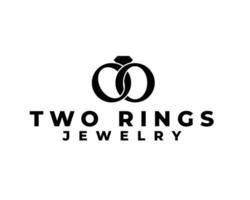 logo de lettre o de vecteur premium. beau logo à deux anneaux avec pierre de diamant