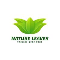 logo de feuilles de nature, style coloré dégradé vecteur