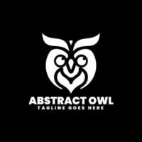 logo de hibou abstrait, style de silhouette vecteur