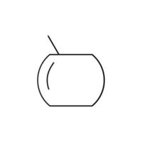 boisson à la noix de coco, jus, icône, modèle de logo d'illustration vectorielle d'icône de ligne mince de boisson. adapté à de nombreuses fins. vecteur