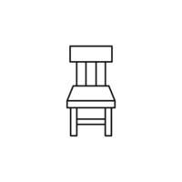 chaise, modèle de logo d'illustration vectorielle d'icône de fine ligne de siège. adapté à de nombreuses fins. vecteur