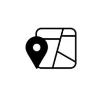 GPS, carte, navigation, modèle de logo d'illustration vectorielle d'icône de ligne solide de direction. adapté à de nombreuses fins. vecteur