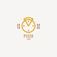 logo de pizza dessin au trait vecteur