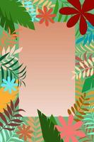 image vectorielle avec feuille tropique et fleurs pour bannière, arrière-plan, affiche, vente, carte. vecteur