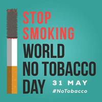 arrêter de fumer, affiche de bannière de conception d'illustration de la journée mondiale sans tabac