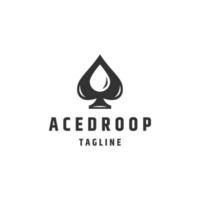 poker ace drop logo icône modèle de conception vecteur plat