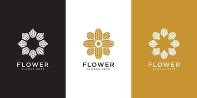 vecteur de modèle de conception de logo fleur nature