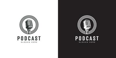 mélanger la conception de vecteur de logo d'icône de podcast