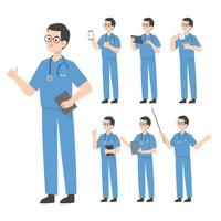 conception de personnage de médecin présentant le concept vecteur