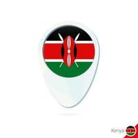 icône de broche de carte de localisation du drapeau du kenya sur fond blanc. vecteur