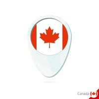 icône de broche de carte de localisation du drapeau du canada sur fond blanc. vecteur