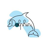 conception d'icône vectorielle logo dauphin, animaux marins types de poissons mammifères, aime voler et sauter vecteur