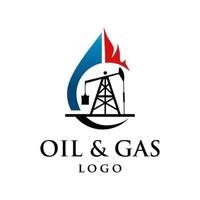 modèle de logo de l'industrie pétrolière et gazière vecteur