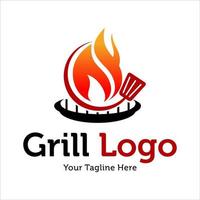 modèle de vecteur de conception de logo grill chaud