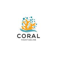 modèle de vecteur de conception d'icône de logo de corail