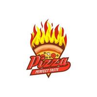 modèle de conception de logo de pizza illustration vectorielle vecteur