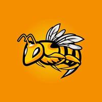 illustration vectorielle de conception de logo de mascotte esport abeille en colère vecteur