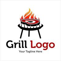 modèle de vecteur de conception de logo grill chaud