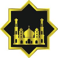 modèle de fond de mosquée avec toile de fond hexagonale vecteur