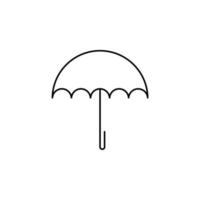 parapluie, météo, protection fine ligne icône vector illustration logo modèle. adapté à de nombreuses fins.