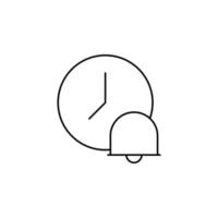horloge, minuterie, modèle de logo d'illustration vectorielle d'icône de ligne mince de temps. adapté à de nombreuses fins. vecteur