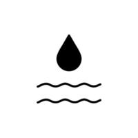 goutte d'eau, eau, gouttelette, concept de conception d'icône de ligne solide liquide pour le web et l'interface utilisateur, icône simple adaptée à toutes fins. vecteur