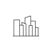 ville, ville, modèle de logo d'illustration vectorielle d'icône de ligne mince urbaine. adapté à de nombreuses fins. vecteur