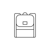 sac à dos, école, sac à dos, modèle de logo d'illustration vectorielle d'icône de ligne mince de sac à dos. adapté à de nombreuses fins. vecteur