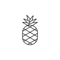 modèle de logo d'illustration vectorielle d'icône de fine ligne d'ananas. adapté à de nombreuses fins. vecteur