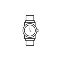 montre, montre-bracelet, horloge, modèle de logo d'illustration vectorielle d'icône de ligne mince de temps. adapté à de nombreuses fins. vecteur