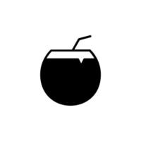 boisson à la noix de coco, modèle de logo d'illustration vectorielle d'icône de ligne solide de jus. adapté à de nombreuses fins. vecteur
