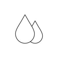 goutte d'eau, eau, gouttelette, modèle de logo d'illustration vectorielle d'icône de ligne mince liquide. adapté à de nombreuses fins. vecteur