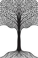 silhouette d'arbre en noir vecteur