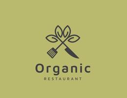 création de logo de restaurant bio vecteur